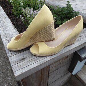 Kelly & Katie Open Toe, Yellow Espadrilles, Size 7.5